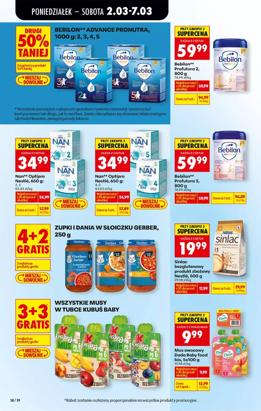 Gazetka promocyjna Biedronka - Od Poniedziałku - ważna 02.03 do 07.03.2026 - strona 78 - produkty: BEBILON, Dada, Fa, Gerber, Kubuś, Mus, Por, Ser, Sinlac