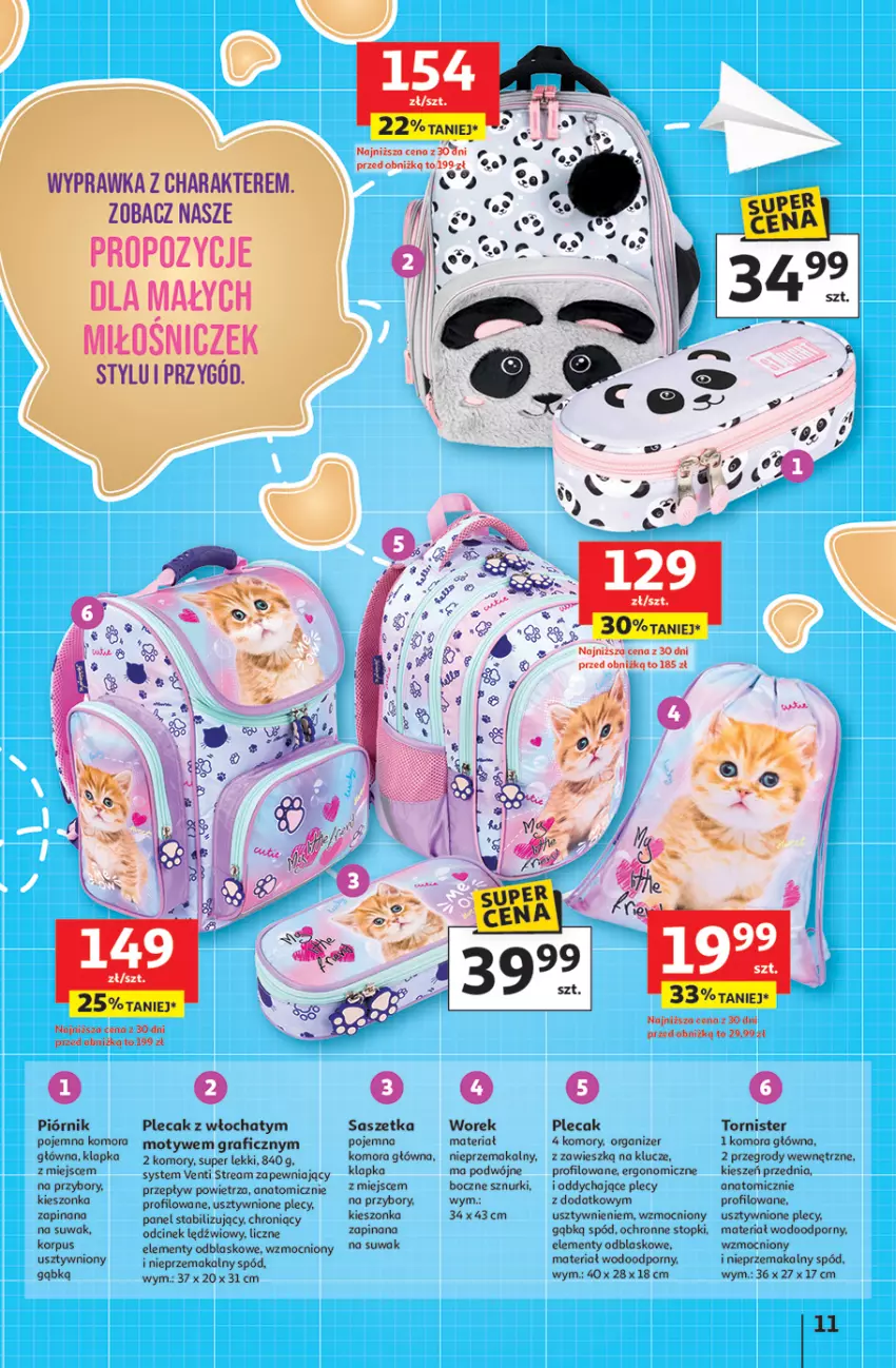 Gazetka promocyjna Auchan - Odlotowe ceny na start szkoły Hipermarket - ważna 17.07 do 30.07.2025 - strona 11 - produkty: Atomic, Organizer, Piórnik, Plecak, Por, Top