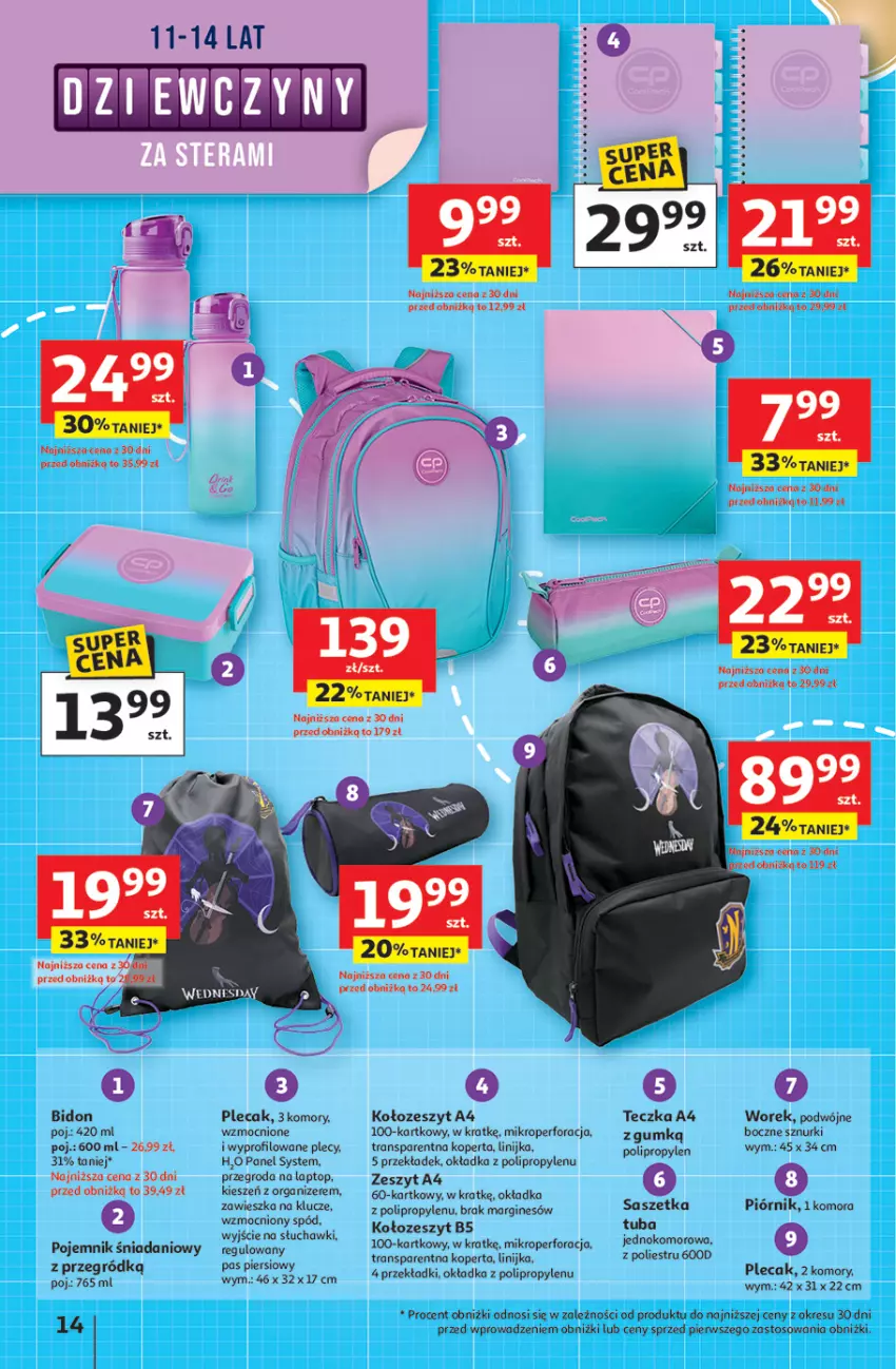 Gazetka promocyjna Auchan - Odlotowe ceny na start szkoły Hipermarket - ważna 17.07 do 30.07.2025 - strona 14 - produkty: Gin, Organizer, Piórnik, Plecak, Słuchawki, Top, Tran