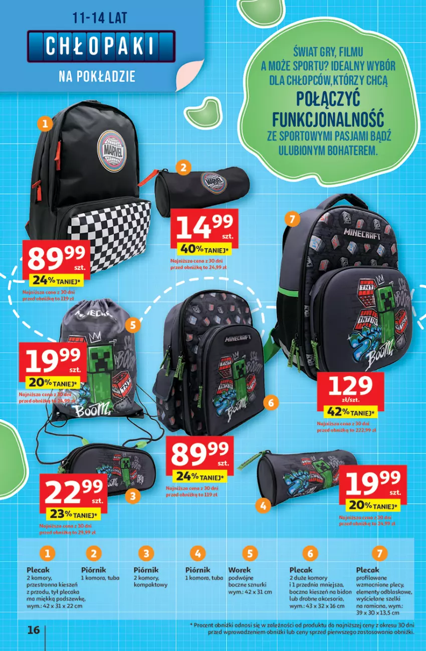 Gazetka promocyjna Auchan - Odlotowe ceny na start szkoły Hipermarket - ważna 17.07 do 30.07.2025 - strona 16 - produkty: Gry, Perfum, Piórnik, Plecak, Por, Sport