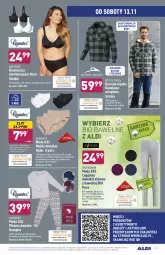 Gazetka promocyjna Aldi - Gazetka - ważna od 13.11 do 13.11.2021 - strona 11 - produkty: Gin, Majtki, Biustonosz, Kosz, Koszula, LANA, Wełna, Moda, Legginsy, Piżama, Queentex, Fa