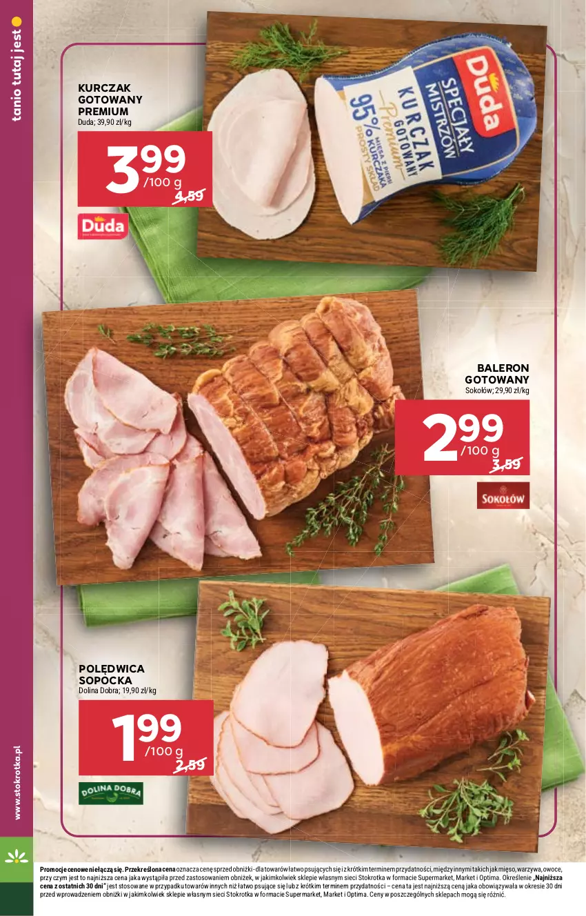 Gazetka promocyjna Stokrotka - Supermarket - ważna 02.06 do 10.06.2026 - strona 14 - produkty: Duda, Kurczak, Kurczak gotowany, Mięso, Optima, Owoce, Polędwica, Sok, Sokołów, Warzywa