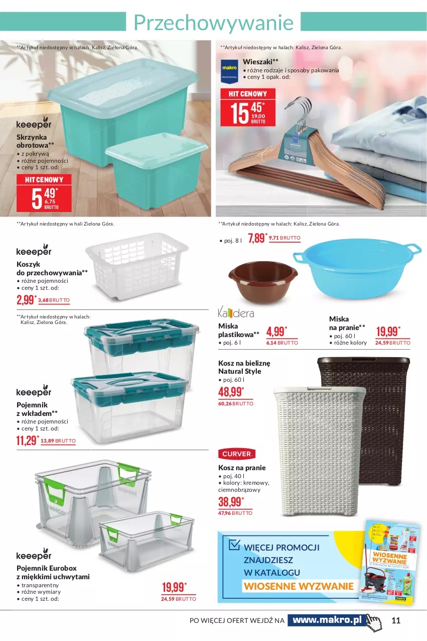 Gazetka promocyjna Makro - [Oferta promocyjna] Artykuły przemysłowe - ważna 09.03 do 22.03.2021 - strona 11 - produkty: Kosz, Kosz na bieliznę, Miska, Pojemnik, Tran, Wieszak