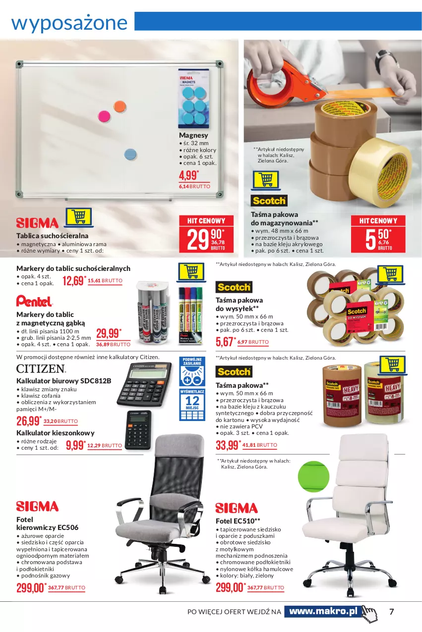 Gazetka promocyjna Makro - [Oferta promocyjna] Artykuły przemysłowe - ważna 09.03 do 22.03.2021 - strona 7 - produkty: Biuro, Fa, Fotel, Klej, Marker, Poduszka, Por, Rama, Siedzisko, Sok, Tablica suchościeralna, Taśma pakowa