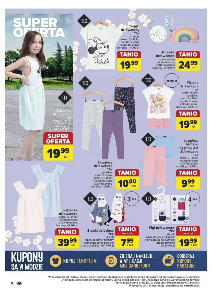 Gazetka promocyjna Carrefour - ważna 07.05 do 18.05.2024 - strona 2 - produkty: Dzieci, Figi, Gin, Legginsy, Piżama, Sukienka, T-shirt, Top, Torebka