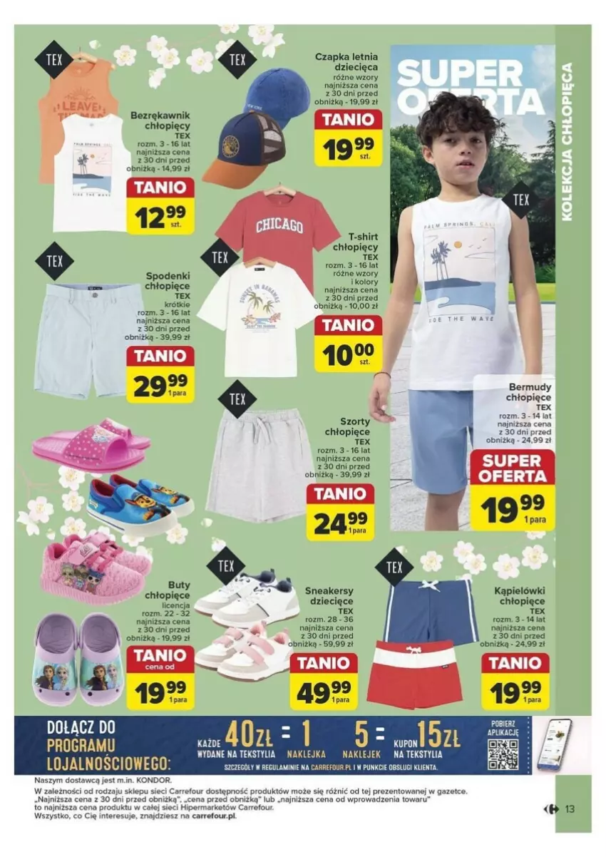 Gazetka promocyjna Carrefour - ważna 07.05 do 18.05.2024 - strona 5 - produkty: Bermudy, Czapka, Dzieci, Gra, Klej, Sneakersy, Szorty, T-shirt