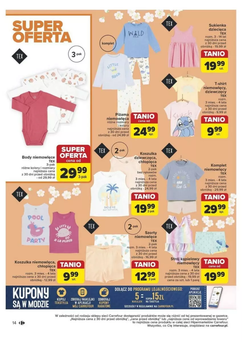 Gazetka promocyjna Carrefour - ważna 07.05 do 18.05.2024 - strona 6 - produkty: Body, Dzieci, Gra, Klej, Kosz, Koszulka, Piżama, Sukienka, Szorty, T-shirt