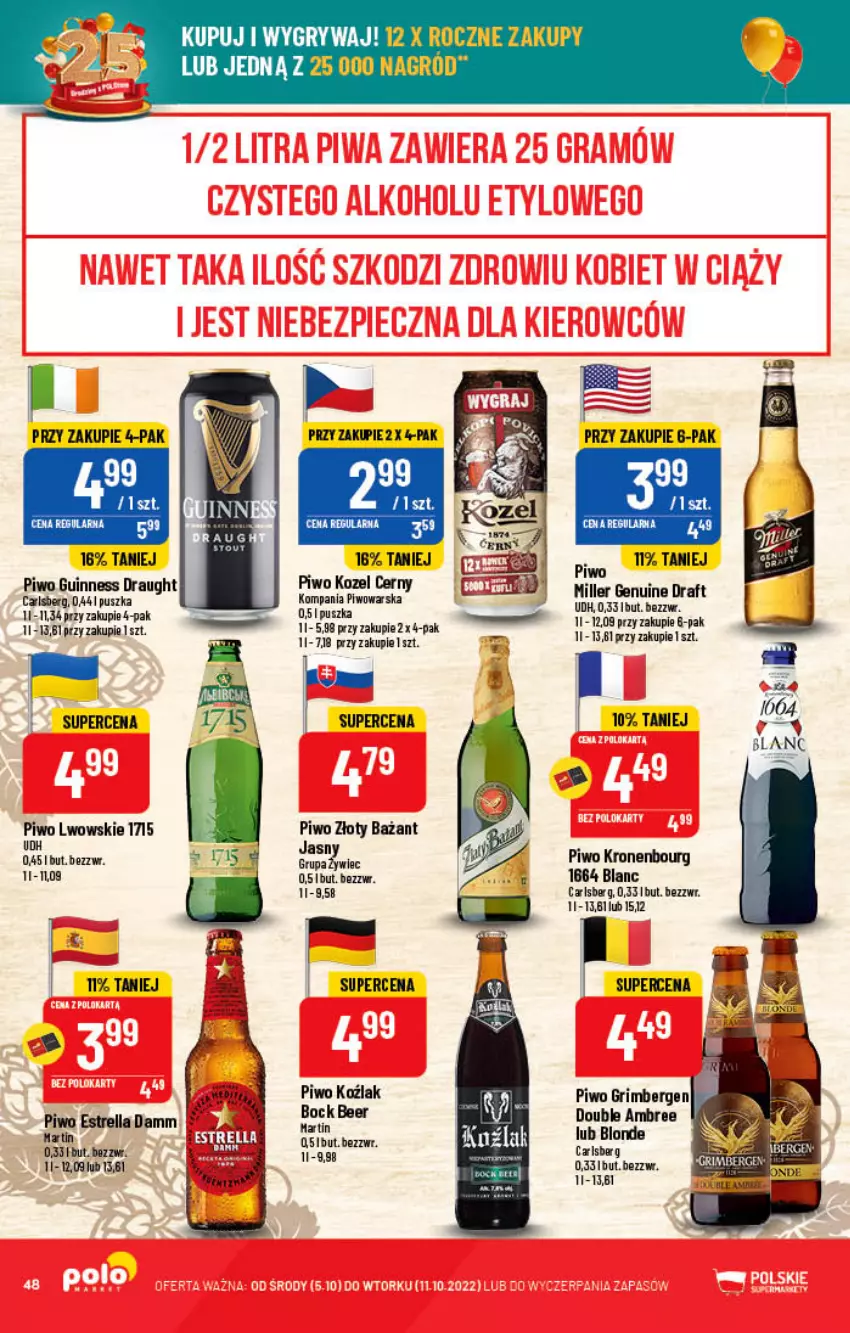 Gazetka promocyjna PoloMarket - Gazetka pomocyjna - ważna 05.10 do 11.10.2022 - strona 48 - produkty: Carlsberg, Gry, Kozel, Piwo