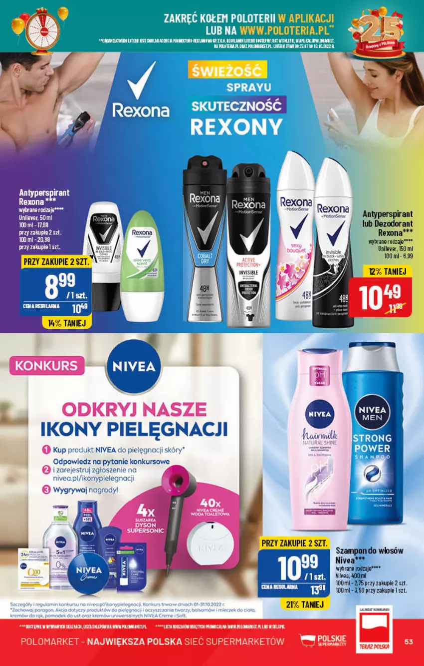 Gazetka promocyjna PoloMarket - Gazetka pomocyjna - ważna 05.10 do 11.10.2022 - strona 53 - produkty: Antyperspirant, Dezodorant, Gry, Nivea, Rexona, Ser