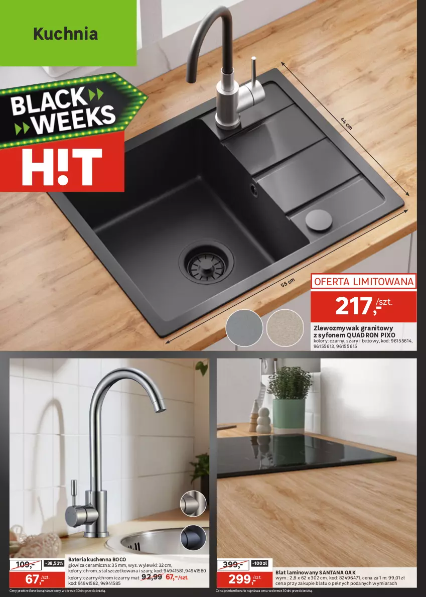 Gazetka promocyjna Leroy Merlin - Gazetka Leroy Merlin - ważna 18.11 do 01.12.2025 - strona 18 - produkty: Bateria, Bateria kuchenna, Gra, Korpusy, Kuchnia, Meble, Syfon, Zestaw mebli kuchennych, Zlew, Zlewozmywak