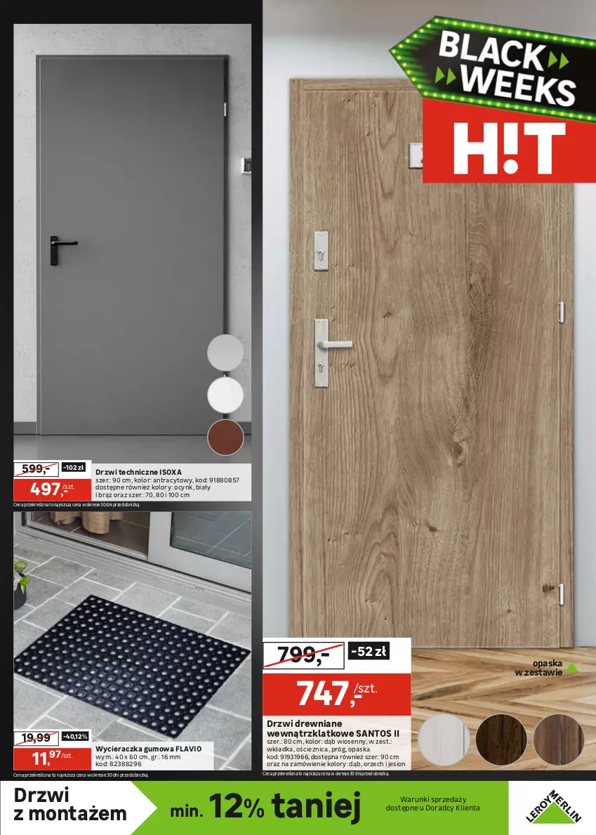 Gazetka promocyjna Leroy Merlin - Gazetka Leroy Merlin - ważna 18.11 do 01.12.2025 - strona 21 - produkty: Cynk, Drzwi, Klamka, Opaska, Por, Ramka, Ser, Sok, Wycieraczka