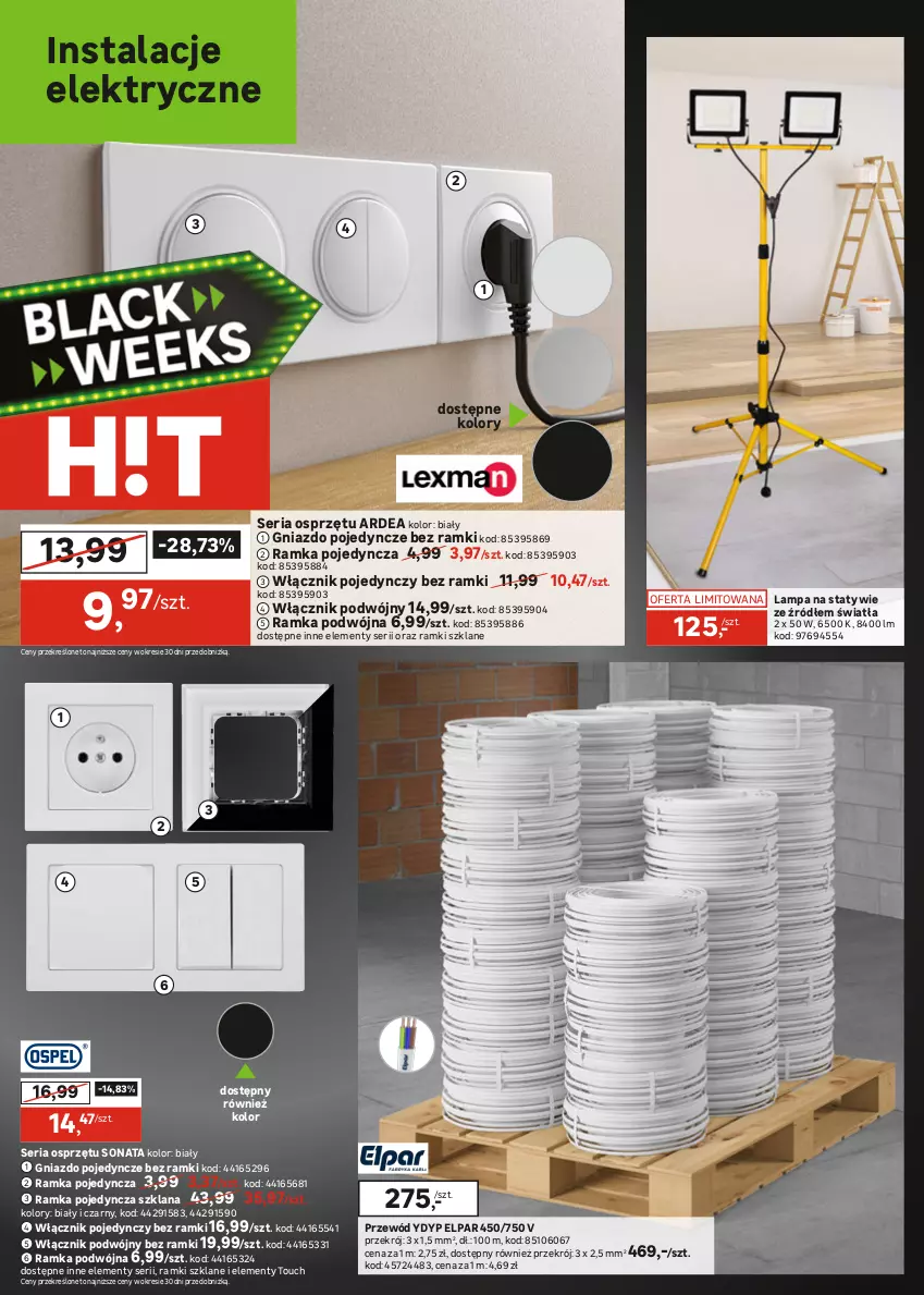 Gazetka promocyjna Leroy Merlin - Gazetka Leroy Merlin - ważna 18.11 do 01.12.2025 - strona 28 - produkty: Cynk, Drabina, Dźwig, Gniazdo pojedyncze, Gra, Lampa, LANA, Pojemnik, Przewód, Ramka, Regał, Regał metalowy, Ser, Sok, Top, Tran, Waga, Włącznik podwójny, Włącznik pojedynczy