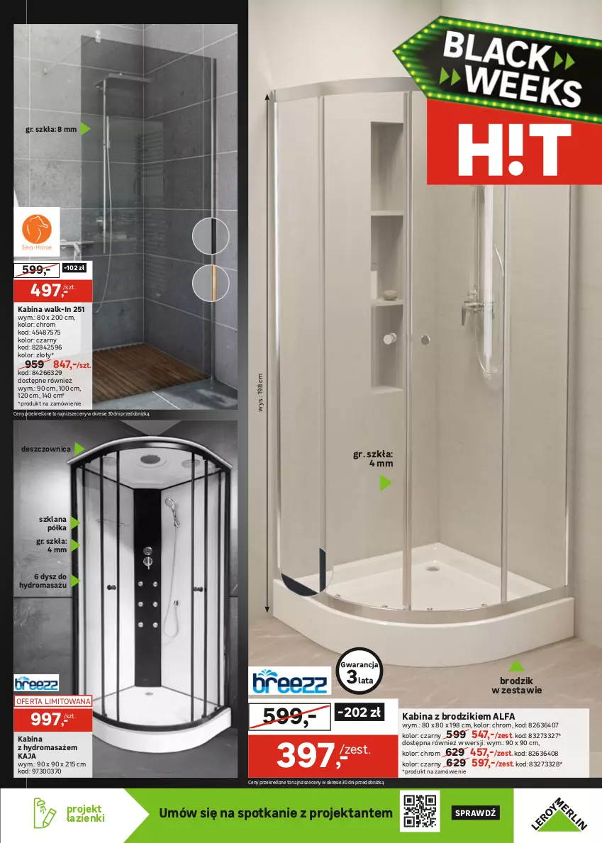 Gazetka promocyjna Leroy Merlin - Gazetka Leroy Merlin - ważna 18.11 do 01.12.2025 - strona 3 - produkty: Asus, Brodzik, Fa, Kabina z hydromasażem, LANA, Lustro, Lustro LED, Półka, Ser, Słupek, Suszarka, Szafka, Szafka pod umywalkę, Umywalka, Wanna, Wieszak