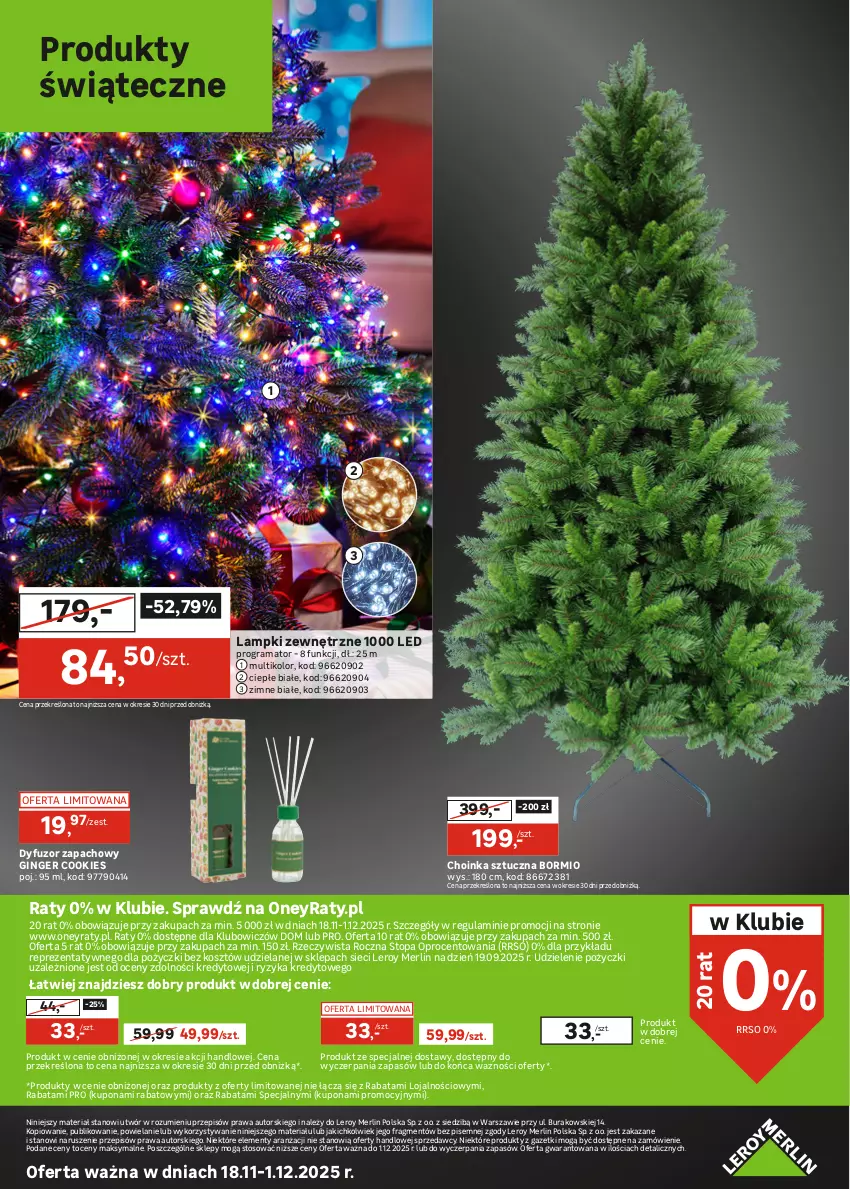 Gazetka promocyjna Leroy Merlin - Gazetka Leroy Merlin - ważna 18.11 do 01.12.2025 - strona 32 - produkty: Choinka, Dyfuzor zapachowy, Gin, Gra, Inka, Kosz, Rama, Sprzedawcy, Top