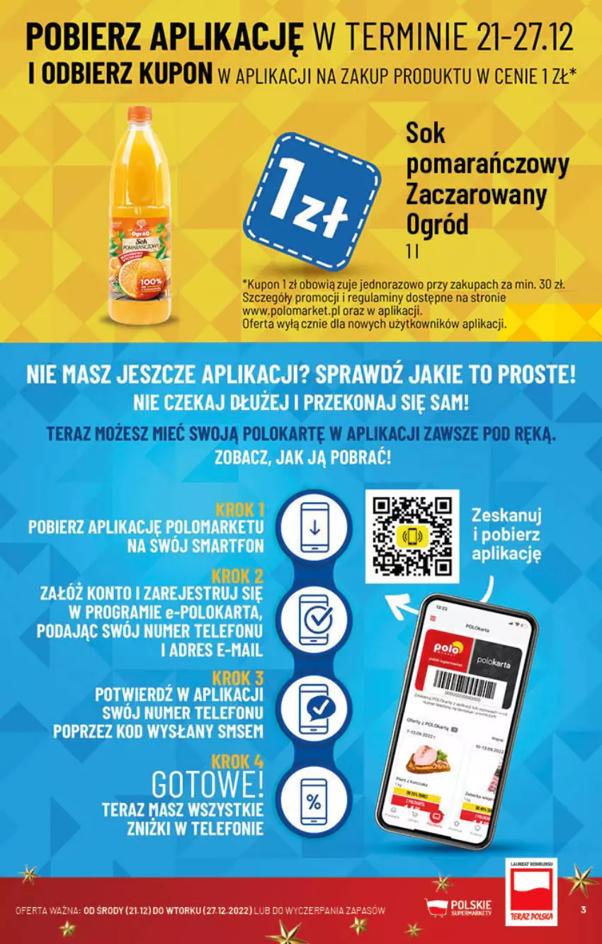 Gazetka promocyjna PoloMarket - Gazetka pomocyjna - ważna 21.12 do 27.12.2022 - strona 3 - produkty: Fa, Ogród, Sok, Tera