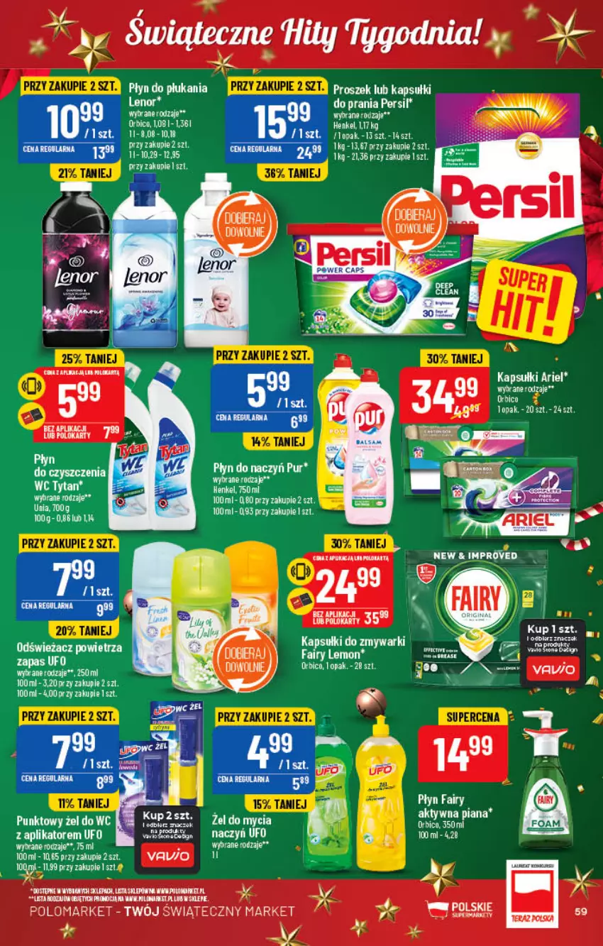 Gazetka promocyjna PoloMarket - Gazetka pomocyjna - ważna 21.12 do 27.12.2022 - strona 59 - produkty: Ariel, BIC, Fa, Persil, Płyn do płukania, Pur, Tytan