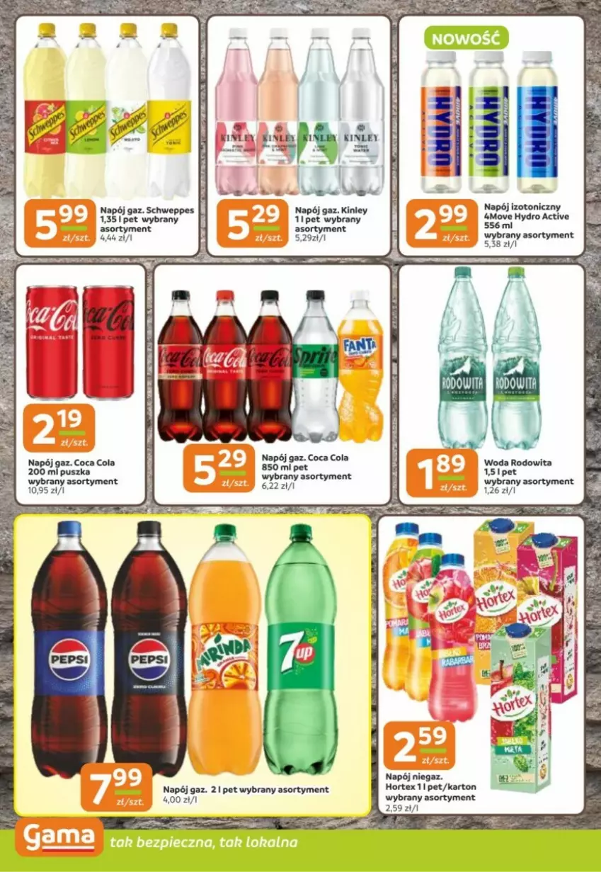 Gazetka promocyjna Gama - ważna 08.08 do 14.08.2024 - strona 2 - produkty: Hortex, Napój, Napój izotoniczny, Schweppes