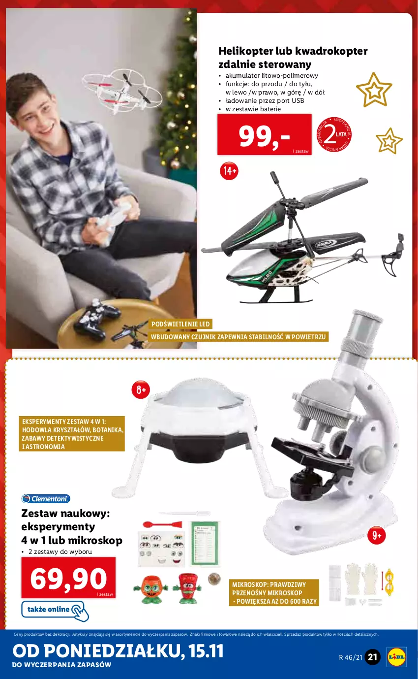 Gazetka promocyjna Lidl - GAZETKA - ważna 15.11 do 21.11.2021 - strona 21 - produkty: Akumulator, Helikopter, Mikroskop, Por