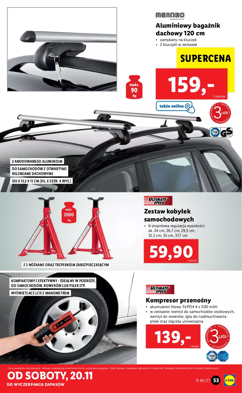 Gazetka promocyjna Lidl - GAZETKA - ważna 15.11 do 21.11.2021 - strona 53 - produkty: Akumulator, Kompresor, Piec, Rower, Sok, Top