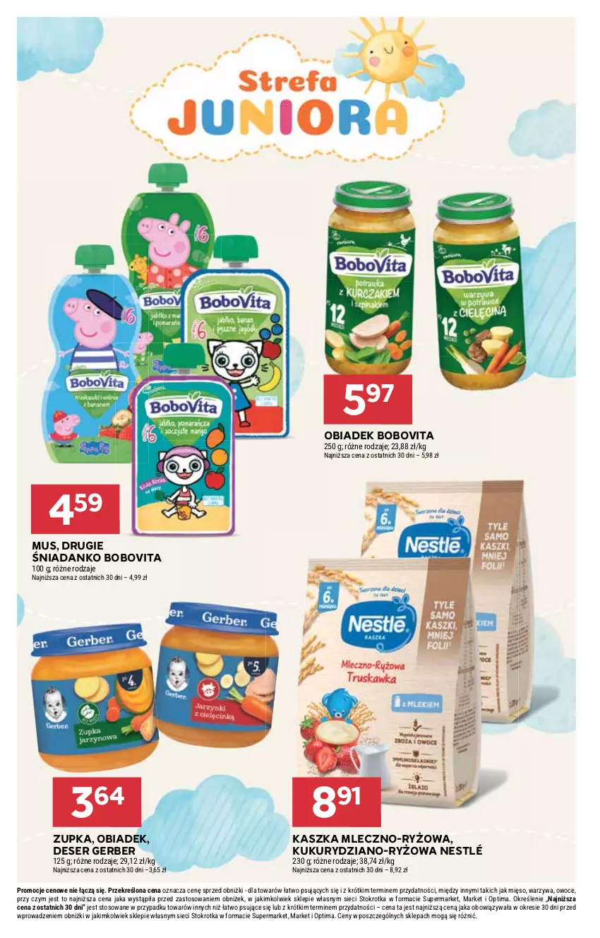Gazetka promocyjna Stokrotka - Market - ważna 12.03 do 18.03.2026 - strona 26 - produkty: BoboVita, Deser, Gerber, Mięso, Mus, Nestlé, Optima, Owoce, Ryż, Ser, Warzywa
