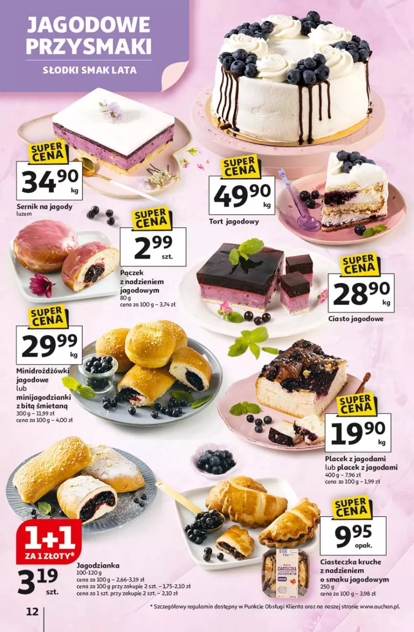 Gazetka promocyjna Auchan - LATO FIRST MINUTE Hipermarket - ważna 03.06 do 11.06.2025 - strona 16 - produkty: Fa, Jagody, Jagodzianka, Pączek, Ser
