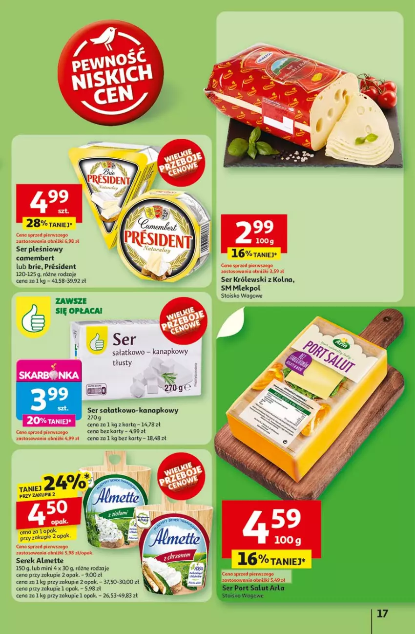 Gazetka promocyjna Auchan - LATO FIRST MINUTE Hipermarket - ważna 03.06 do 11.06.2025 - strona 21 - produkty: Almette, Brie, Camembert, Królewski, Sałat, Ser, Ser pleśniowy, Ser sałatkowo-kanapkowy, Serek