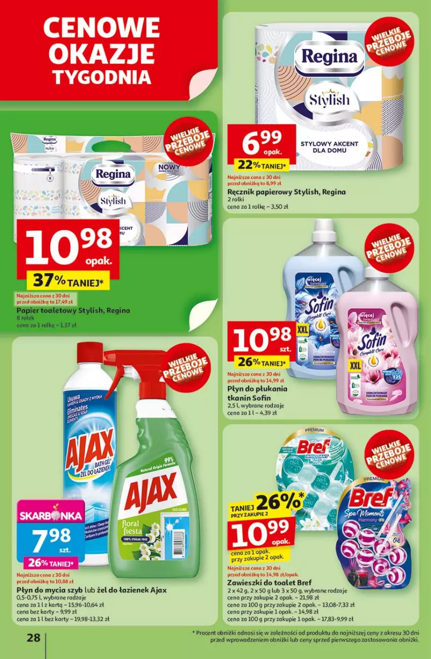 Gazetka promocyjna Auchan - LATO FIRST MINUTE Hipermarket - ważna 03.06 do 11.06.2025 - strona 32 - produkty: Ajax, Bref, Gin, Papier, Płyn do mycia, Płyn do płukania, Ręcznik, Rolki, Zawieszki