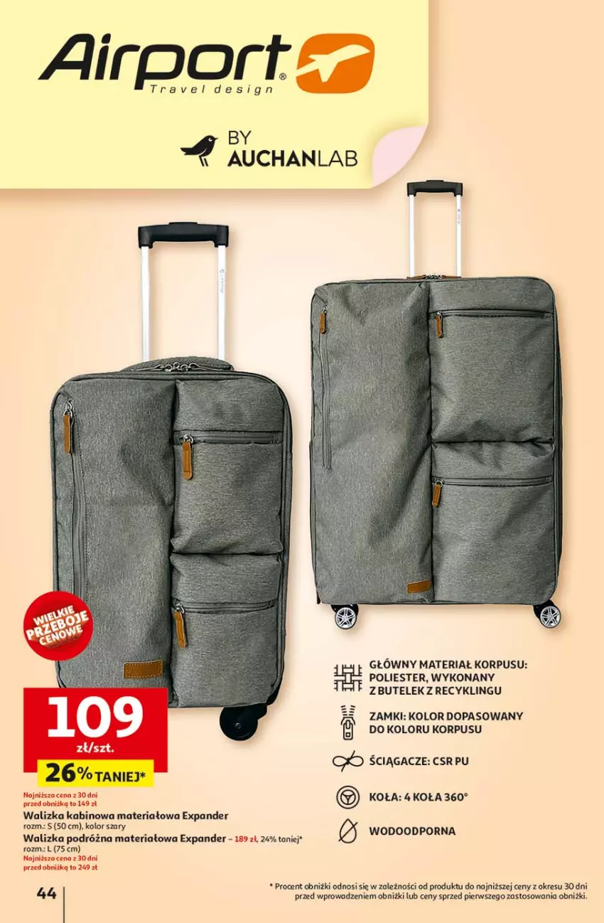 Gazetka promocyjna Auchan - LATO FIRST MINUTE Hipermarket - ważna 03.06 do 11.06.2025 - strona 48 - produkty: Fa, Por, Walizka