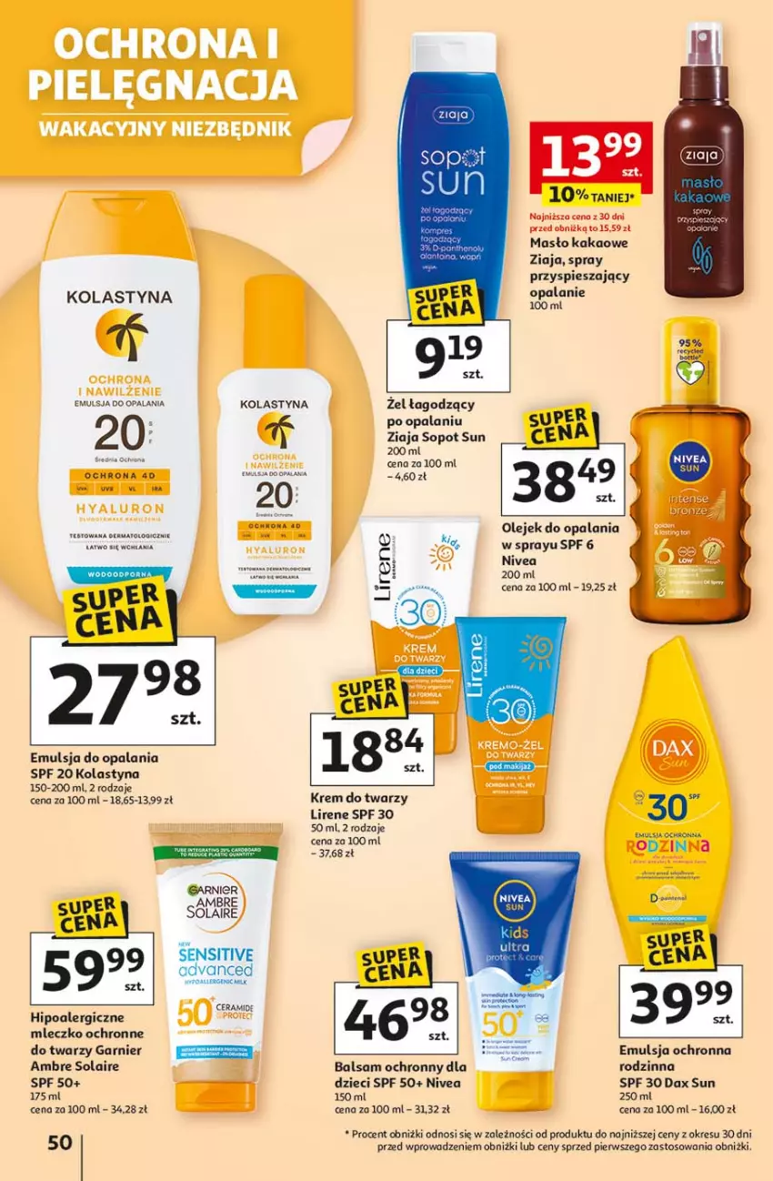 Gazetka promocyjna Auchan - LATO FIRST MINUTE Hipermarket - ważna 03.06 do 11.06.2025 - strona 54 - produkty: DAX, Dzieci, Emulsja, Garnier, Kakao, Krem do twarzy, LANA, Lirene, Masło, Mleczko, Nivea, Olej, Ziaja