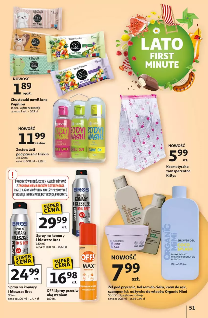 Gazetka promocyjna Auchan - LATO FIRST MINUTE Hipermarket - ważna 03.06 do 11.06.2025 - strona 55 - produkty: Balsam do ciała, Chusteczki, Killys, Kosmetyczka, Krem do rąk, Lion, Odżywka, Szampon, Tran