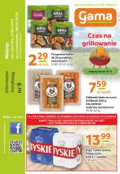 Gazetka promocyjna Gama - Gazetka Gama - Gazetka - ważna od 27.04 do 27.04.2024 - strona 1 - produkty: Piwa, Piwo, Piec, Gra, O nas, Tyskie, Kiełbaski białe, Grill, Kamis, Fa