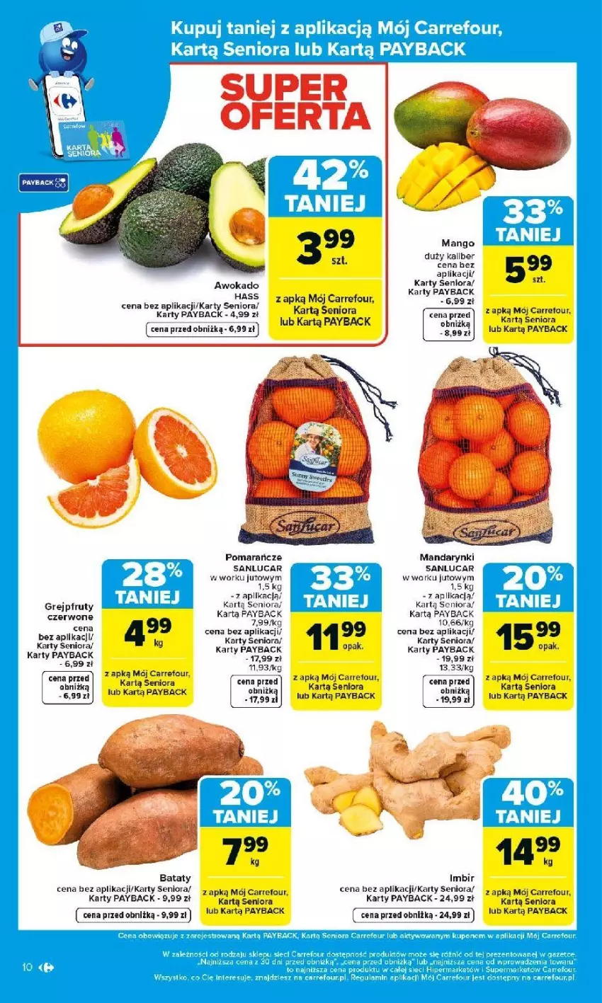 Gazetka promocyjna Carrefour - Gazetka Carrefour, Market od poniedziałku! - ważna 23.02 do 28.02.2026 - strona 12 - produkty: Fa, Grejpfrut, Imbir, Mandarynki, Mango, Pomarańcze