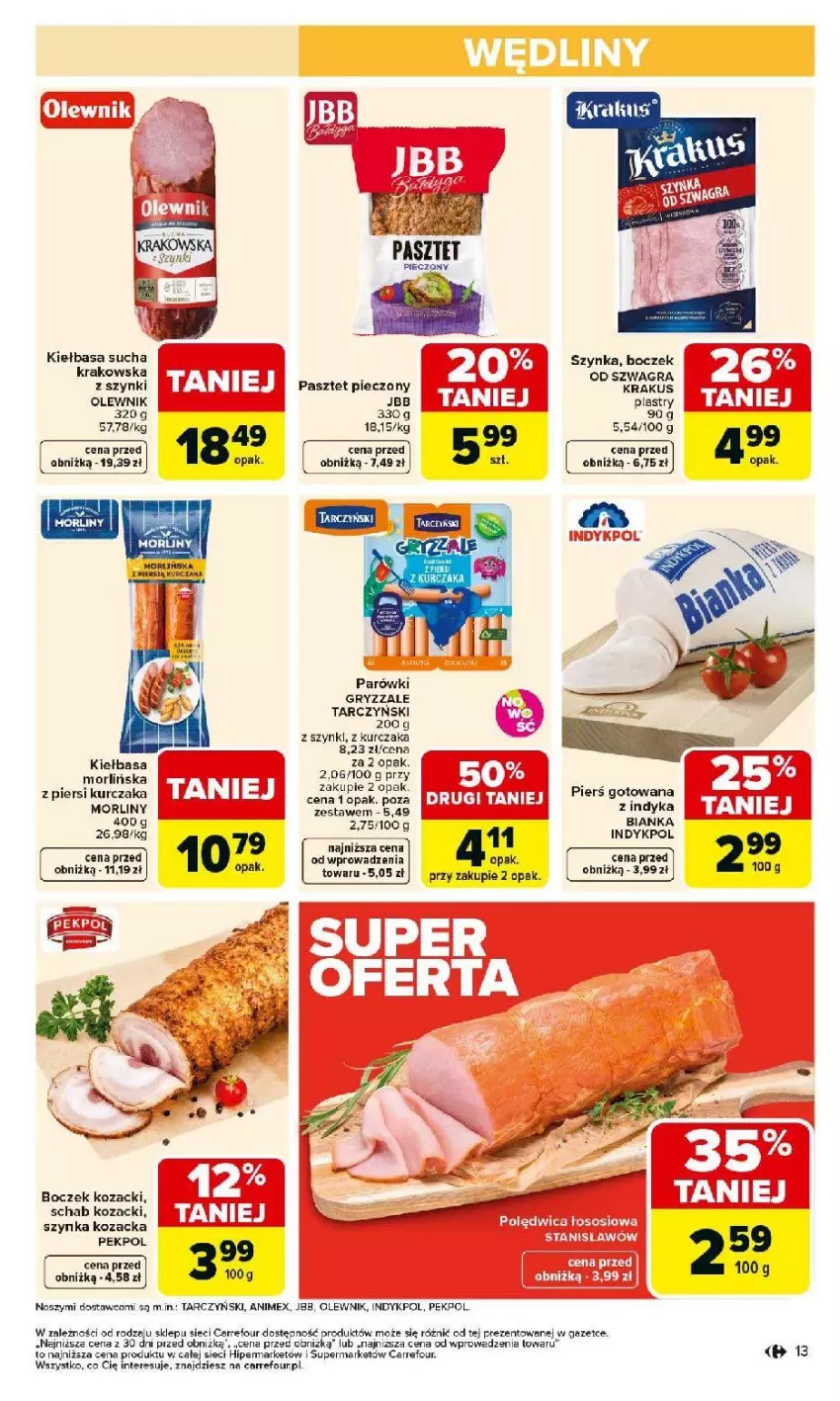 Gazetka promocyjna Carrefour - Gazetka Carrefour, Market od poniedziałku! - ważna 23.02 do 28.02.2026 - strona 15 - produkty: Bianka, Boczek, Gra, Gry, HP, Kiełbasa, Kurczak, Morliny, Olewnik, Parówki, Pasztet, Pekpol, Piec, Sos, Szynka, Tarczyński
