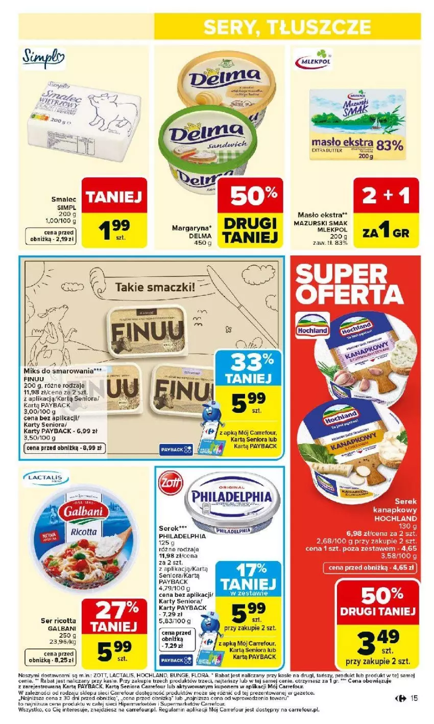 Gazetka promocyjna Carrefour - Gazetka Carrefour, Market od poniedziałku! - ważna 23.02 do 28.02.2026 - strona 17 - produkty: Fa, Finuu, Flora, Hochland, Masło, Ser, Smalec