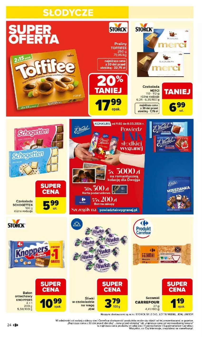 Gazetka promocyjna Carrefour - Gazetka Carrefour, Market od poniedziałku! - ważna 23.02 do 28.02.2026 - strona 26 - produkty: Czekolada, Fa, Merci, Schogetten, Sezam, Top
