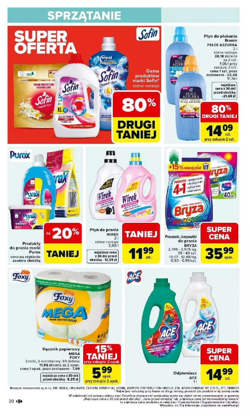 Gazetka promocyjna Carrefour - Gazetka Carrefour, Market od poniedziałku! - ważna 23.02 do 28.02.2026 - strona 32 - produkty: BIC, Bryza, Odplamiacz, Papier, Płyn do prania, Pur, Ręcznik, Rolki, Ser, Sprzątanie