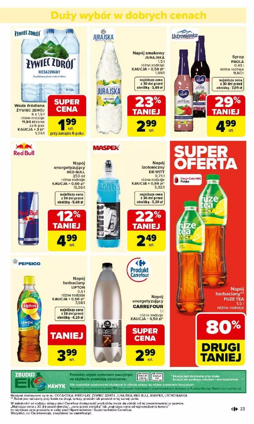 Gazetka promocyjna Carrefour - Gazetka Carrefour, Market od poniedziałku! - ważna 23.02 do 28.02.2026 - strona 35 - produkty: Coca-Cola, Kaki, LANA, Lipton, Napój, Napój izotoniczny, Paola, Red Bull, Syrop, Woda