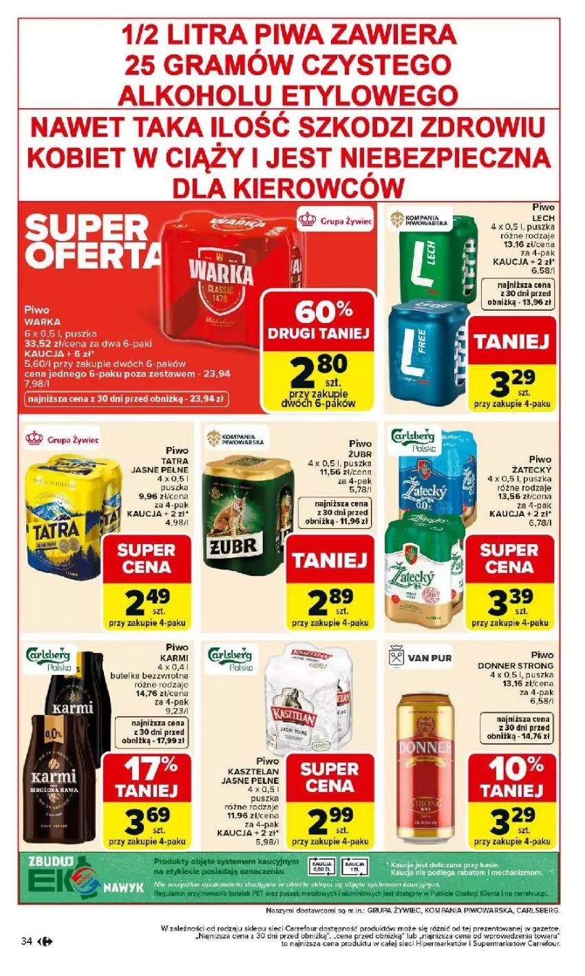 Gazetka promocyjna Carrefour - Gazetka Carrefour, Market od poniedziałku! - ważna 23.02 do 28.02.2026 - strona 36 - produkty: Eleo, EPEE, Fa, Gin, Karmi, Kasztelan, Piwo, Pur, Tatra