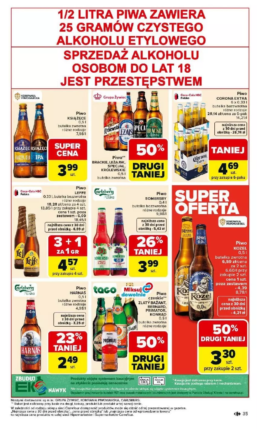 Gazetka promocyjna Carrefour - Gazetka Carrefour, Market od poniedziałku! - ważna 23.02 do 28.02.2026 - strona 37 - produkty: Carlsberg, Corona Extra, Fa, Królewski, Książęce, Piwa, Piwo, Prima, Somersby, Tago