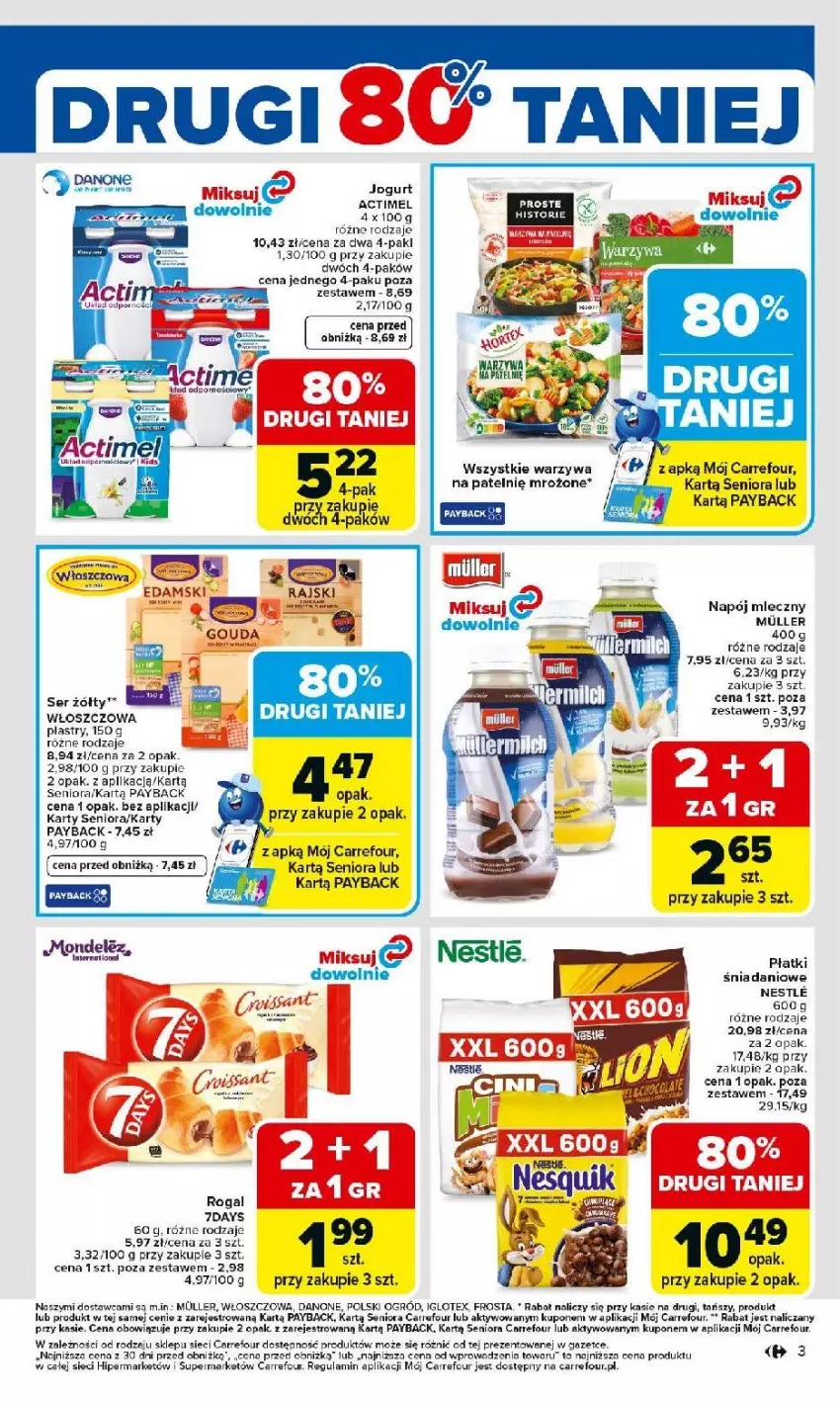 Gazetka promocyjna Carrefour - Gazetka Carrefour, Market od poniedziałku! - ważna 23.02 do 28.02.2026 - strona 5 - produkty: Actimel, Danio, Danone, Edam, Fa, Frosta, Jogurt, Napój, Napój mleczny, Ogród, Tera, Warzywa, Warzywa na patelnie