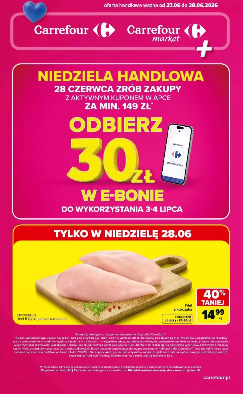 Gazetka promocyjna Carrefour - Gazetka Niedziela handowa w SUMIE pełna okazji - ważna 27.06 do 28.06.2026 - strona 1 - produkty: Fa, Gra, LG