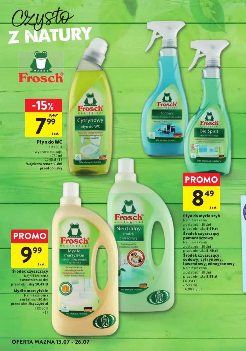 Gazetka promocyjna Intermarche - Gazetka Intermarche - ważna 13.07 do 26.07.2023 - strona 8 - produkty: Do mycia naczyń, Frosch, Mars, Mydło, Płyn do mycia, Płyn do mycia naczyń, Płyn do wc, Tablet, Tabletki do zmywarki, Wino, Zmywarki