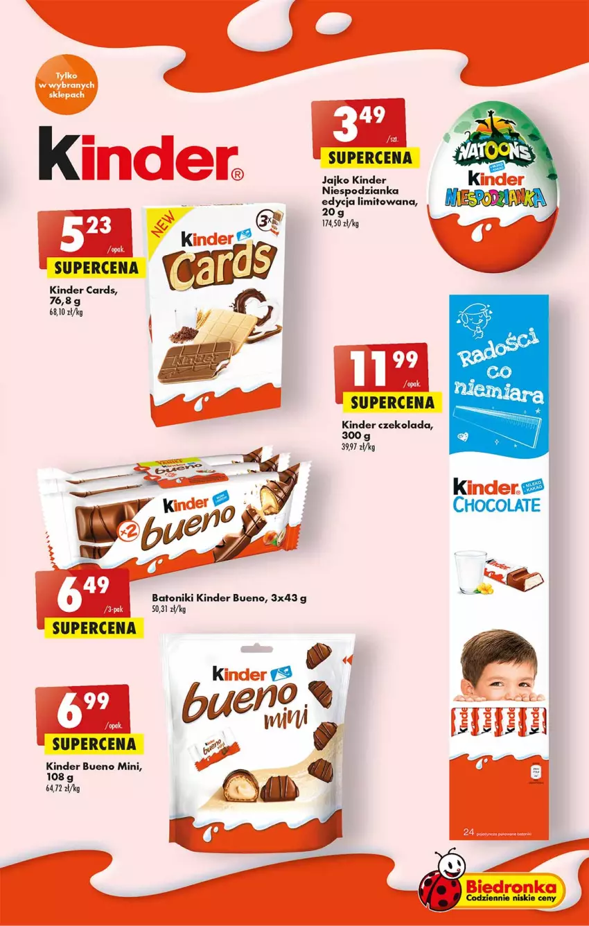 Gazetka promocyjna Biedronka - W tym tygodniu - ważna 25.08 do 31.08.2022 - strona 41 - produkty: Baton, Czekolada, Kinder, Kinder Bueno, Tonik