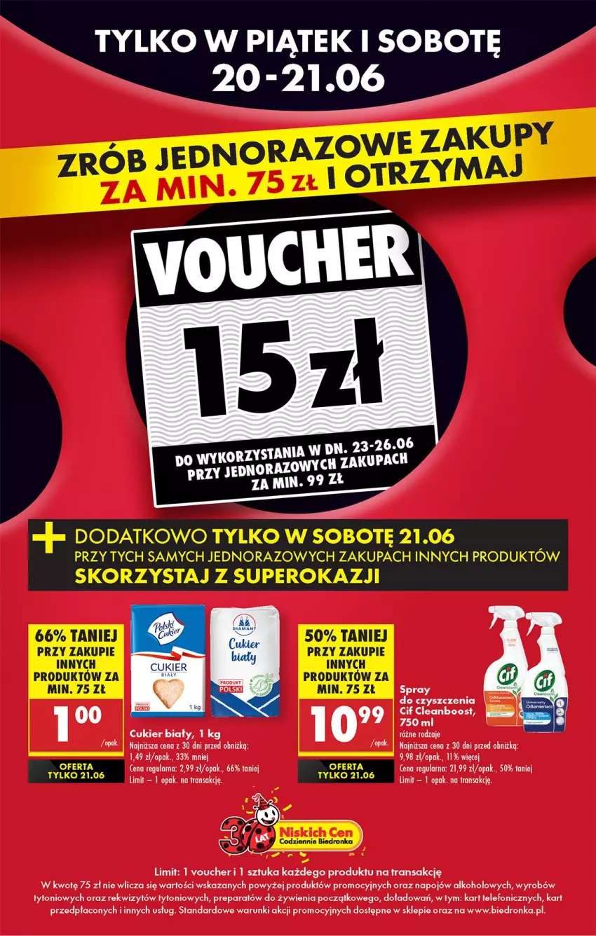 Gazetka promocyjna Biedronka - Tani Weekend - ważna 20.06 do 21.06.2025 - strona 4 - produkty: Cif, Cukier, Spray do czyszczenia, Telefon, Tran