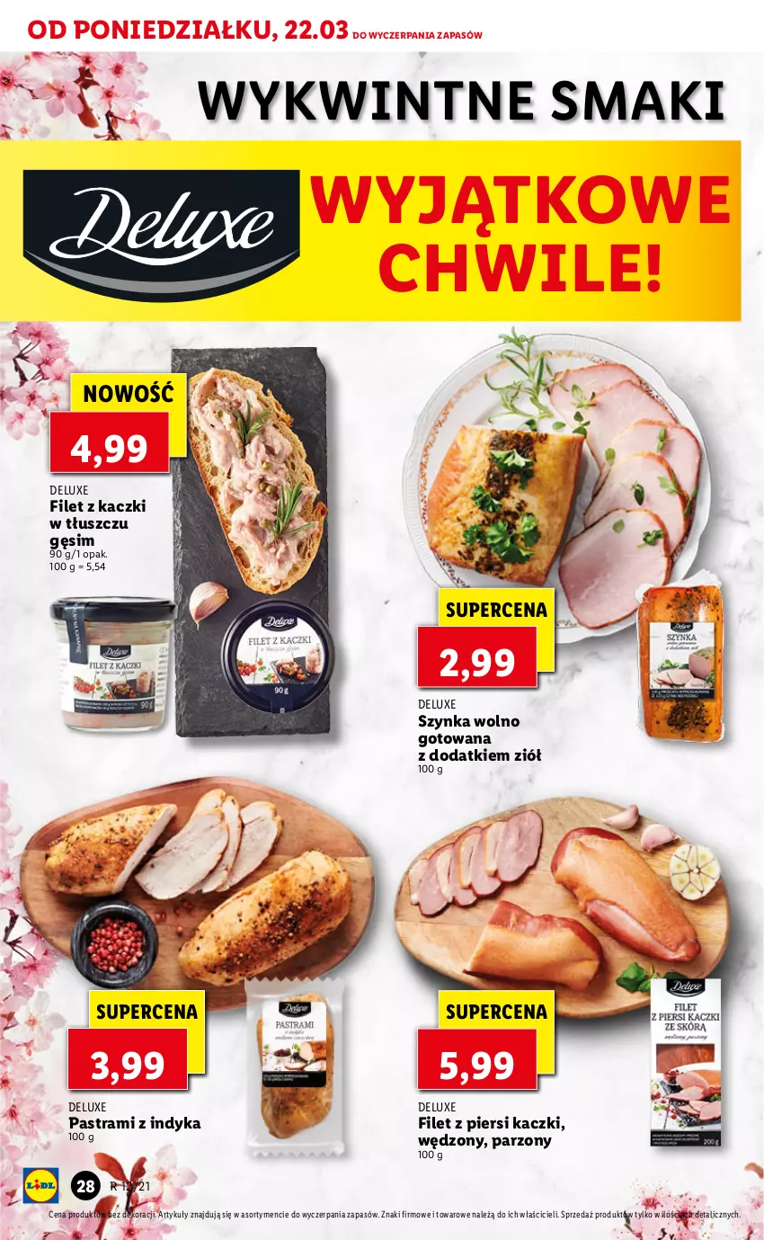 Gazetka promocyjna Lidl - Wielkanoc - ważna 22.03 do 24.03.2021 - strona 28 - produkty: Filet z piersi kaczki, Szynka