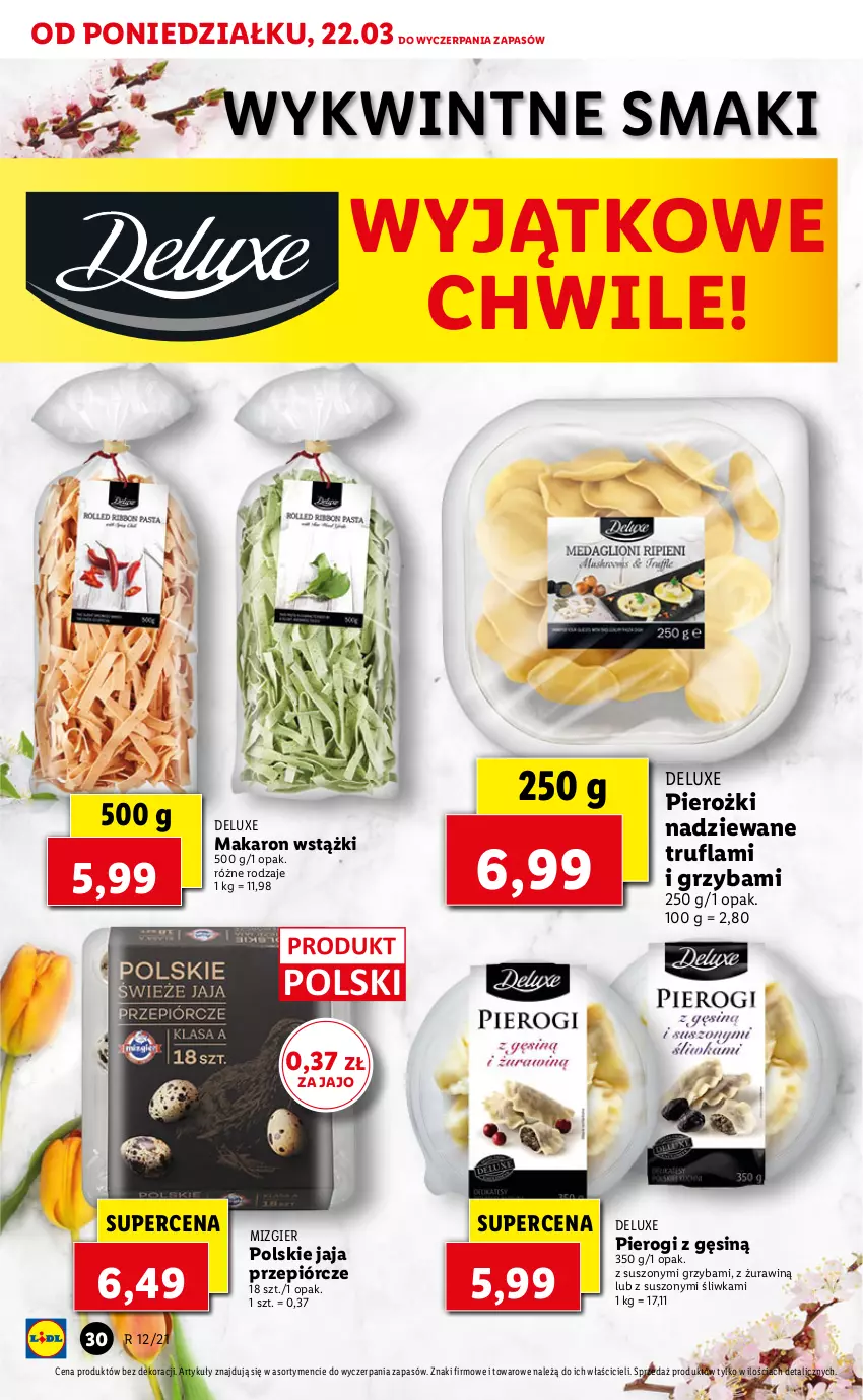 Gazetka promocyjna Lidl - Wielkanoc - ważna 22.03 do 24.03.2021 - strona 30 - produkty: Jaja, Makaron, Pierogi