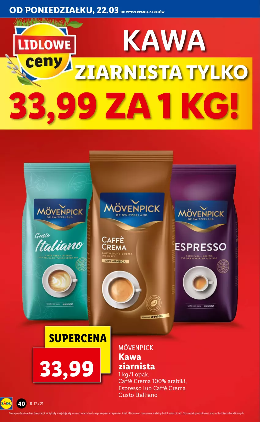 Gazetka promocyjna Lidl - Wielkanoc - ważna 22.03 do 24.03.2021 - strona 40 - produkty: Kawa, Kawa ziarnista