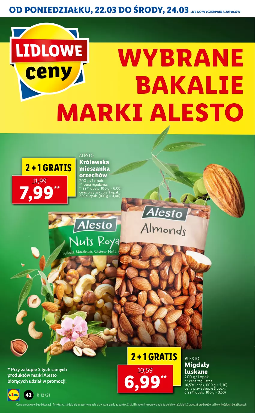 Gazetka promocyjna Lidl - Wielkanoc - ważna 22.03 do 24.03.2021 - strona 42 - produkty: Gra, Migdały, Migdały łuskane