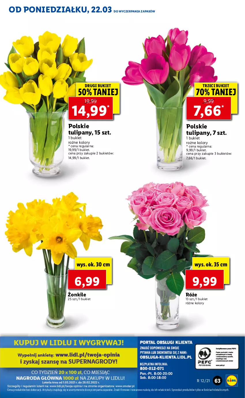 Gazetka promocyjna Lidl - Wielkanoc - ważna 22.03 do 24.03.2021 - strona 63 - produkty: Bukiet, Tulipan