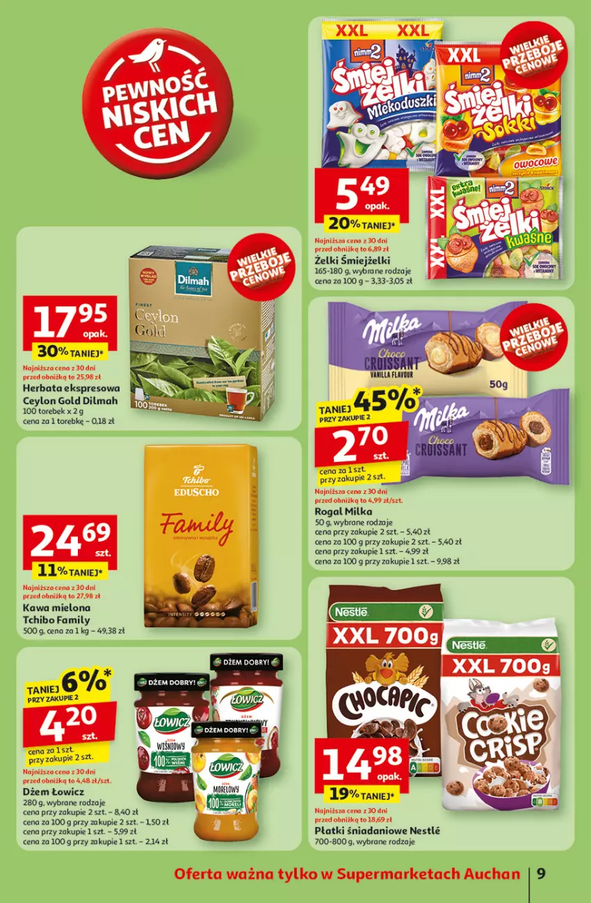 Gazetka promocyjna Auchan - ROZKRĘCAMY LATO Supermarket - ważna 26.06 do 02.07.2025 - strona 11 - produkty: Danio, Dilmah, Dżem, Fa, Herbata, Kawa, Kawa mielona, Milka, Rogal, Tchibo, Tchibo Family